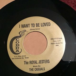 45 Rpm Royal Jokers Cobra 2222 / 7777 Love Me / I Want To Be Loved Re M -