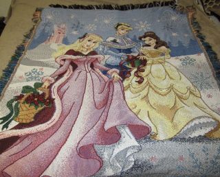 Vintage 90’s Disney Princesses Throw Blanket 50 X 58 Meeko (a)
