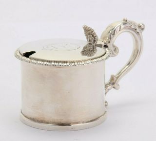 Victorian London 1852 Sterling Silver Mustard Pot,  Samuel Hayne & Dudley Cater