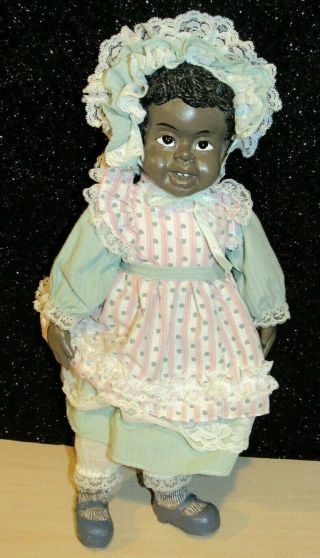 Vintage Black Americana Doll 16 " African American Girl By Young 