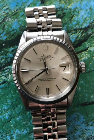 Rare Vintage 1972 Rolex Datejust Ref.  1603 With Rare Sigma Pie Pan Dial & Boxes