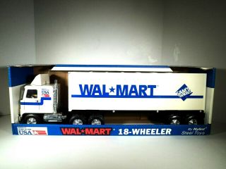 Vtg=nylint= " Wal Mart - Sams Club " =18 - Wheeler Semi - Tractor - Trailer - 24 " - Lw/box