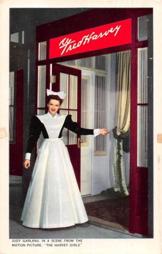 Judy Garland Harvey Girls Mgm Movie Fred Harvey Vintage Postcard Aa1502