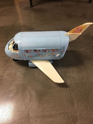 Vintage 1999 Mattel Barbie Blue Airplane Plane Jumbo Jet Doll Toy Rare
