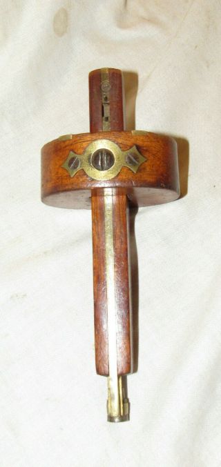 Old Wooden & Brass Mortice Gauge Old Woodworking Tool Vintage Tool