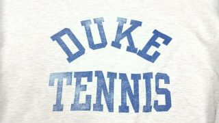 Vintage Russell Athletic Duke Tennis Blue Devils Gray Fleece Sweatshirt Large 2