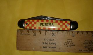 Purina Advertising Pocket Knife By Bayes - Vintage Usa Made 2 Blade