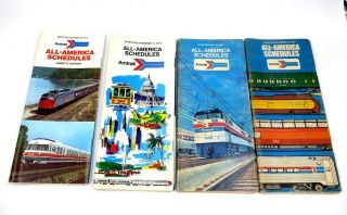 Vintage 1973 1974 1975 Amtrak Railroad All - America Time Tables & Schedules