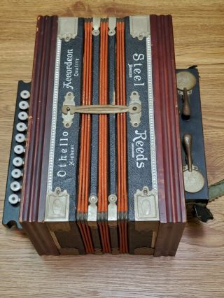 Othello Accordeon Accordion Wood Steel Reeds Bronze Made In Germany Antique Rare