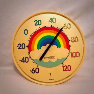 Vtg Analog 70s Springfield Outdoor Thermometer 