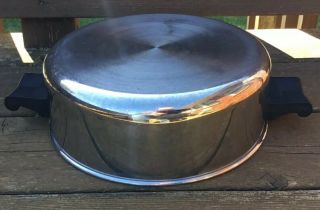 Vintage Saladmaster 10” Domed Lid Stainless Steel 18 - 8 Tri - Clad Perfect