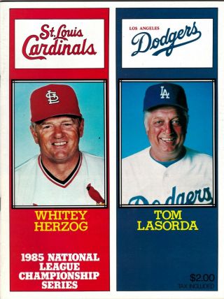 1985 Nlcs Program St.  Louis Cardinals Vs Los Angeles Dodgers Mlb Playoffs Jmc2
