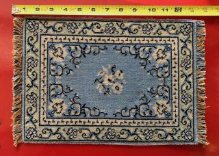 Vintage Miniature Tapestry Rug Dollhouse 9 " X 14 " Wool Austria Corona Decor