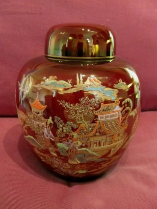 Stunning Vintage Carlton Ware Rouge Royale Oriental Mikado Design Ginger Jar