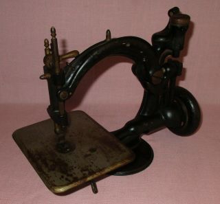 Antique 19th C Willcox & Gibbs Metal Hand Crank Portable Sewing Machine 1870