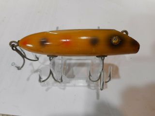 Vintage South Bend Bass Oreno Wood Lure Glass Eyes Great Color