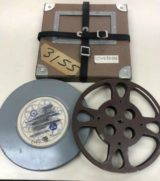 Vintage 16mm Movie Film Reel In Postal Case Box W/straps Empty Reel