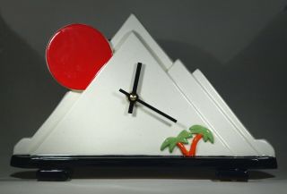 Echo Of Deco Art Deco Inspired Ceramic Pyramid Mantel Clock