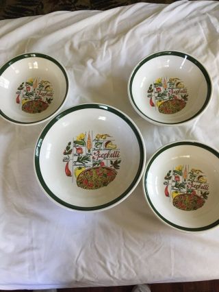 Vintage Tre Ci Made In Italy.  Pasta Serving Bowl And 3 Individual Pasta Bowls.