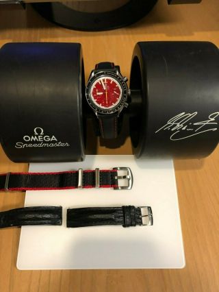 Omega Speedmaster Chronograph Red Michael Schumacher Watch 175.  0032.  1