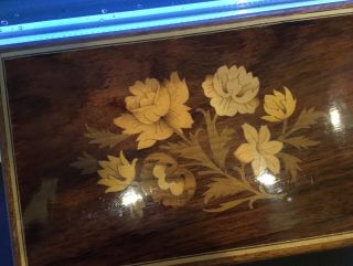 Vtg Reuge Italy Wooden Jewelry Music Box Floral Inlay Dr.  Zhivago 2