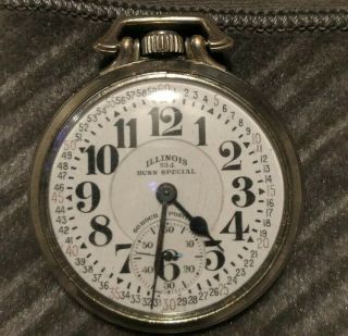 Illinois Bunn Special 163a 60 Hour 23j Montgomery Dial Flying J Pocket Watch