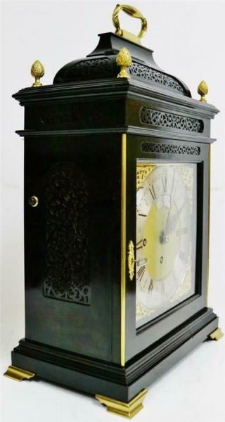 Antique C1820 Ebonised Triple Fusee 8 Bell Musical Bell Top Bracket Clock 3