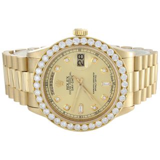 Mens 36mm Rolex President 18K Gold Day - Date Diamond Watch Ref.  18038 | 3.  50 CT 2