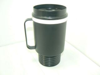 Vintage Aladdin 12 Oz Insulated Plastic Travel Coffee Mug Black Fits Cup Holder