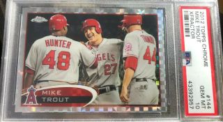 2012 Topps Chrome Xfractor Mike Trout Rookie Rc 144 Psa 10 Gem