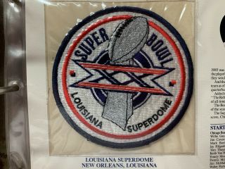 Official Nfl Bowl Xx Patch - Chicago Bears England Patriots - Awesome