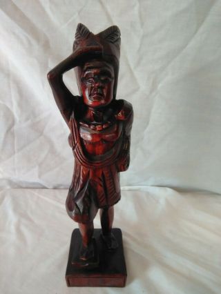 Old Wood Cigar Store Indian Statue 12 " Counter Top Tobacco Store Display