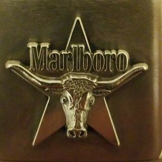 Vintage Zippo Brass Marlboro Longhorn Steer Cigarette Lighter