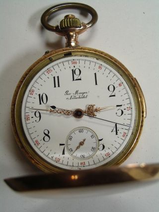 Antique 14K Solid Gold Minute Repeater with Chronograph Pocket Watch 2