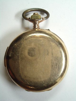 Antique 14K Solid Gold Minute Repeater with Chronograph Pocket Watch 3