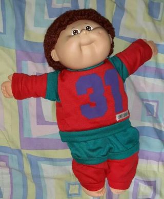 1983 Cabbage Patch Boy Signed Xavier Roberts Yarn Hair Clothing Soft
