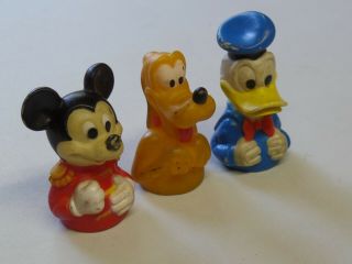 Vintage Walt Disney Mickey Mouse Donald Duck and Pluto Finger Puppets PVC Tawain 2