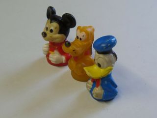 Vintage Walt Disney Mickey Mouse Donald Duck and Pluto Finger Puppets PVC Tawain 3