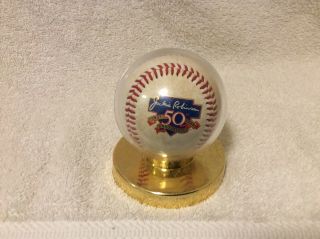 Jackie Robinson Baseball Souvenir 50th Anniversary Fotoball In Case