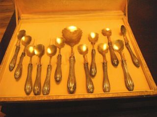 Italian Vintage 800 Silver Spoon Set