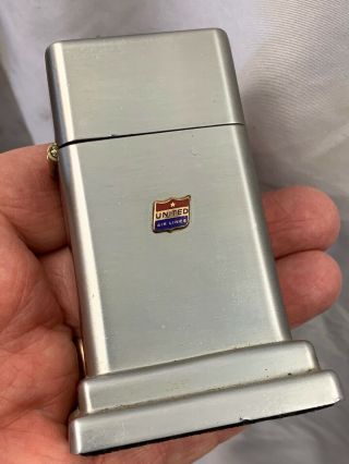 Vintage Barcroft Zippo Table Lighter - Advertising United Airlines