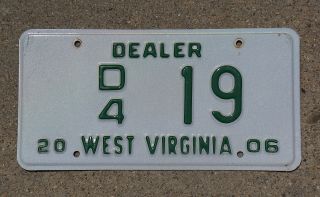2006 West Virginia Car Dealer License Plate
