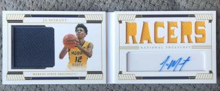 2019/20 National Treasures Ja Morant Two Color Jersey Patch Book Auto Rc 6/56