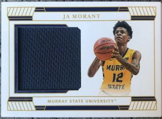2019/20 National Treasures Ja Morant Two Color Jersey Patch Book Auto RC 6/56 2