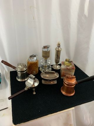 8 Vintage Table Lighters - Ronson Georgian,  Juno & Colony Plus Asr And More