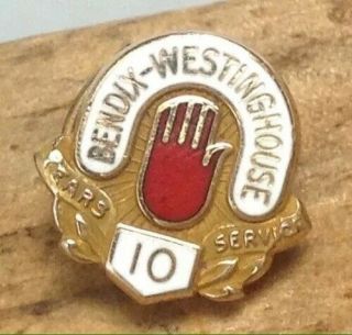 Vintage Bendix - Westinghouse 10k Solid Gold 10 Years Of Service Pin 1.  71g.  (e1)