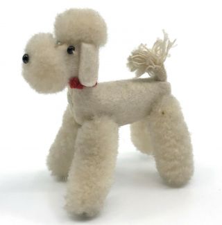 Steiff White Woolen Snobby Poodle Dog 6cm 2.  5in 1950s 60s No Id Doll Pet Vintage