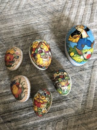 Vintage Paper Mache Eggs Made In Germany