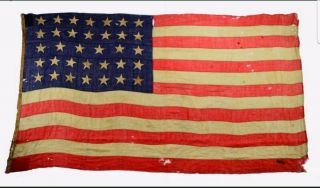 34 Star Antique Vintage American Civil War Flag