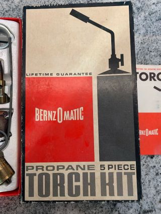 Vintage Bernzomatic Jet Torch Kit With Accessories 5 Piece